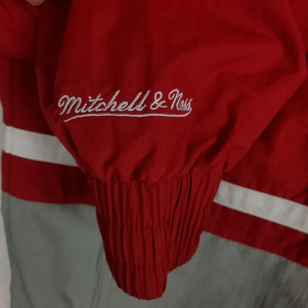 Detroit Red Wings Mitchell & Ness NHL‎ Large Jacket Embroidery Logos Maroon New
